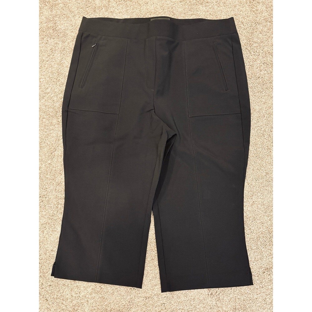 NWOT Lane Bryant stretch cropped black wide leg capris size 20